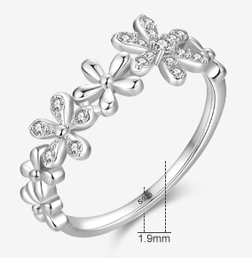 Sterling Silver Daisy Ring Female Fashion Luxury Ring