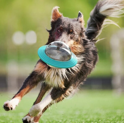 Platillo volador para perros, juego de discos voladores, juguetes con fugas, bola alimentadora de comida lenta