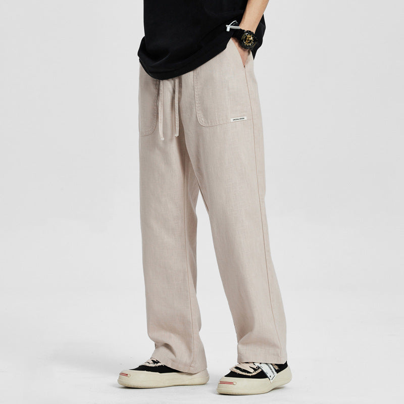 2024 American Style Cotton and Linen Casual Pants