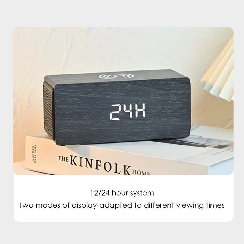 15W Wireless Fast Charging Bluetooth Speaker Digital Clock