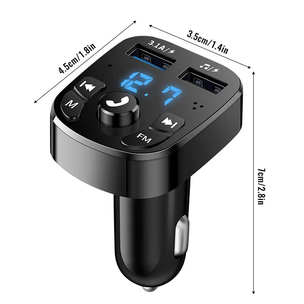 Fast-Charging Bluetooth FM Radio MP3 Player Transmitter Car Charger