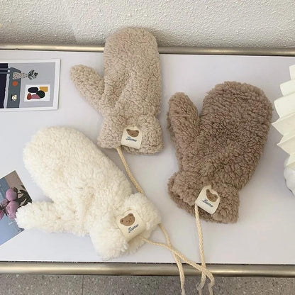 One Size Soft Cozy Plush Bear Hand Mittens