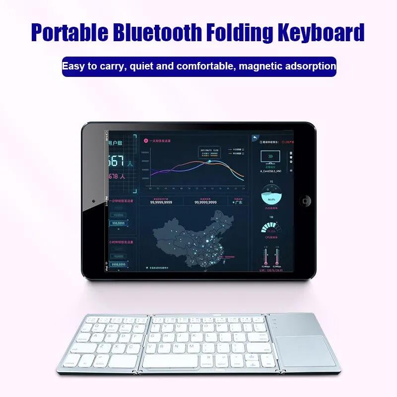 Teclado plegable inalámbrico Teclado Bluetooth con panel táctil