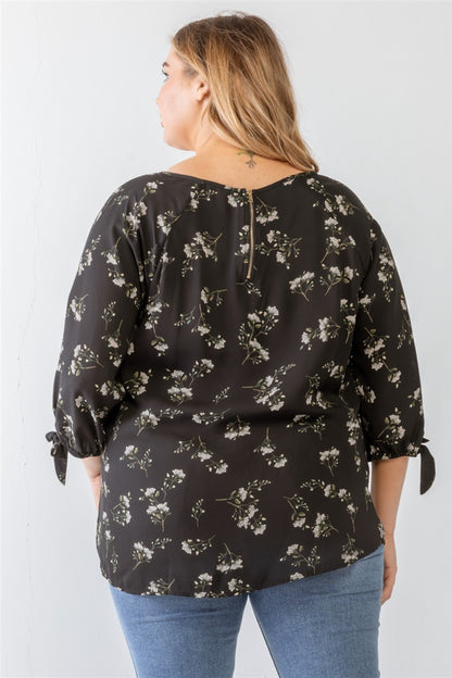 Blusa casual con estampado floral de talla grande de Zenobia