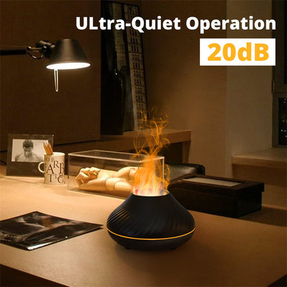 Mini Volcanic Flame Aroma Diffuser Humidifier Lamp 130ml USB