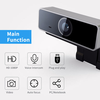 FHD 1080P Webcam USB Auto Focus Noise Reducing Microphone 60-Degree Widescreen Resolution