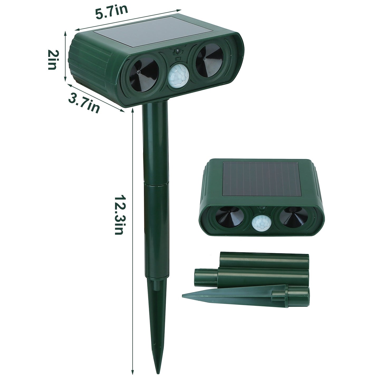 Repelente de animales con sensor de movimiento ultrasónico con energía solar para exteriores