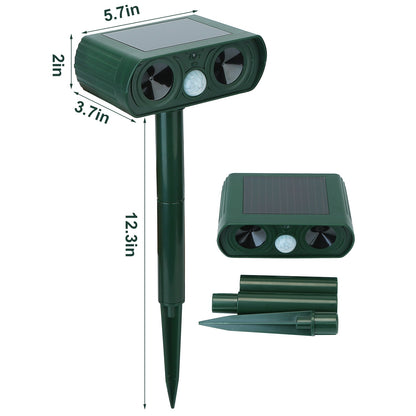 Outdoor Solar Powered Ultrasonic Motion Sensor Animal Repeller