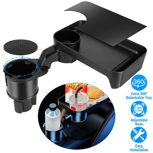 3-in-1 Rotating Car Cup Holder Tray