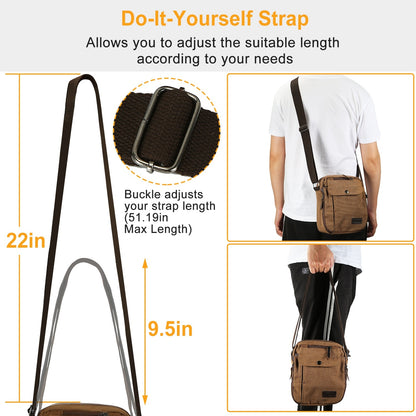 Crossbody Shoulder Bag Messenger Strap For Phone, Keys, Wallet, Journal