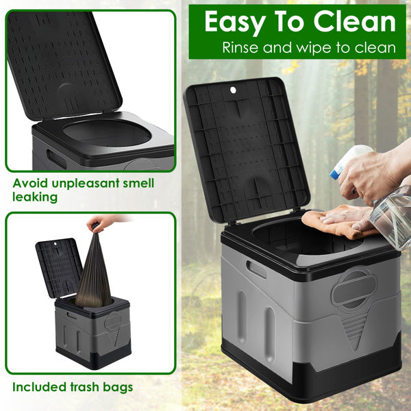 Portable Toilet with Carry Bag Foldable Emergency Toilet with Lid Trash Bags Camping Toilet Foldable Toilet for Car Indoor Outdoor Commode Travel Toilet Portable Toilet for Camping,Tent,Hiking,Boating