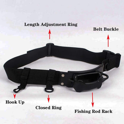 3rd Hand Rod Holder Adjustable Waist Belt Fishing Rod Holder for Fishing