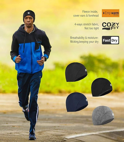 Gorro térmico ligero para correr con forro para casco de ciclismo que absorbe el sudor