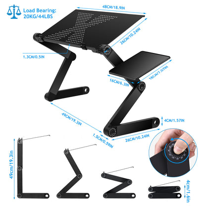 Foldable Laptop Table Desk Stand with Mouse Board