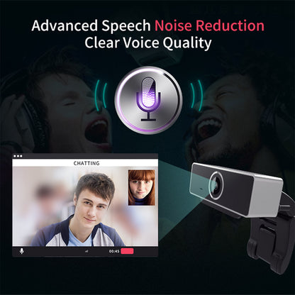 FHD 1080P Webcam USB Auto Focus Noise Reducing Microphone 60-Degree Widescreen Resolution