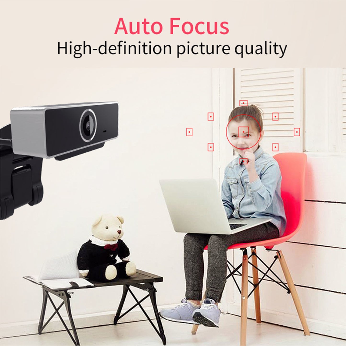 FHD 1080P Webcam USB Auto Focus Noise Reducing Microphone 60-Degree Widescreen Resolution