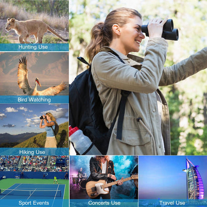 Binoculares de enfoque manual con lente HD FMC Aumento de 60x: observación de aves, caza y eventos deportivos