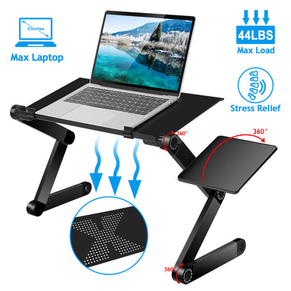 Foldable Laptop Table Desk Stand with Mouse Board