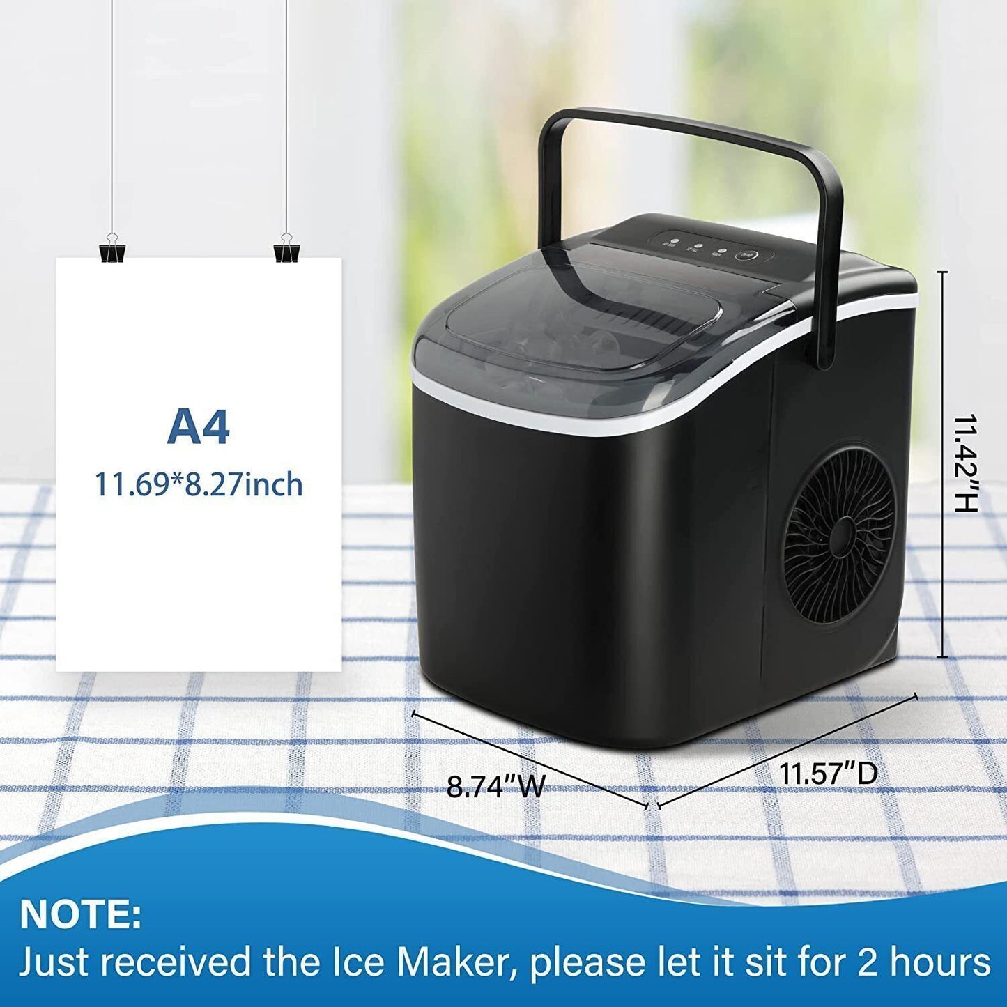 26lbs Of Ice Overnight!! - Countertop Deluxe Ice Maker Machine with Scoop and Basket, 13.7lbs, for Home, Kitchen, Office, Bar, Party