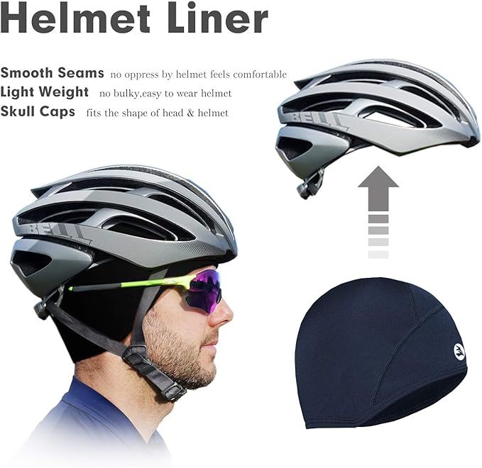 Gorro térmico ligero para correr con forro para casco de ciclismo que absorbe el sudor