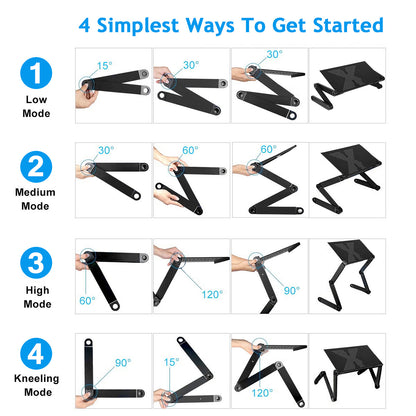 Foldable Laptop Table Desk Stand with Mouse Board