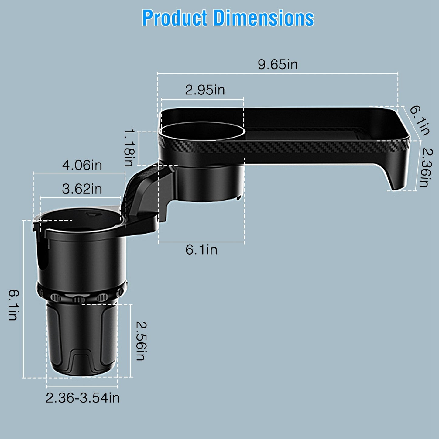 3-in-1 Rotating Car Cup Holder Tray