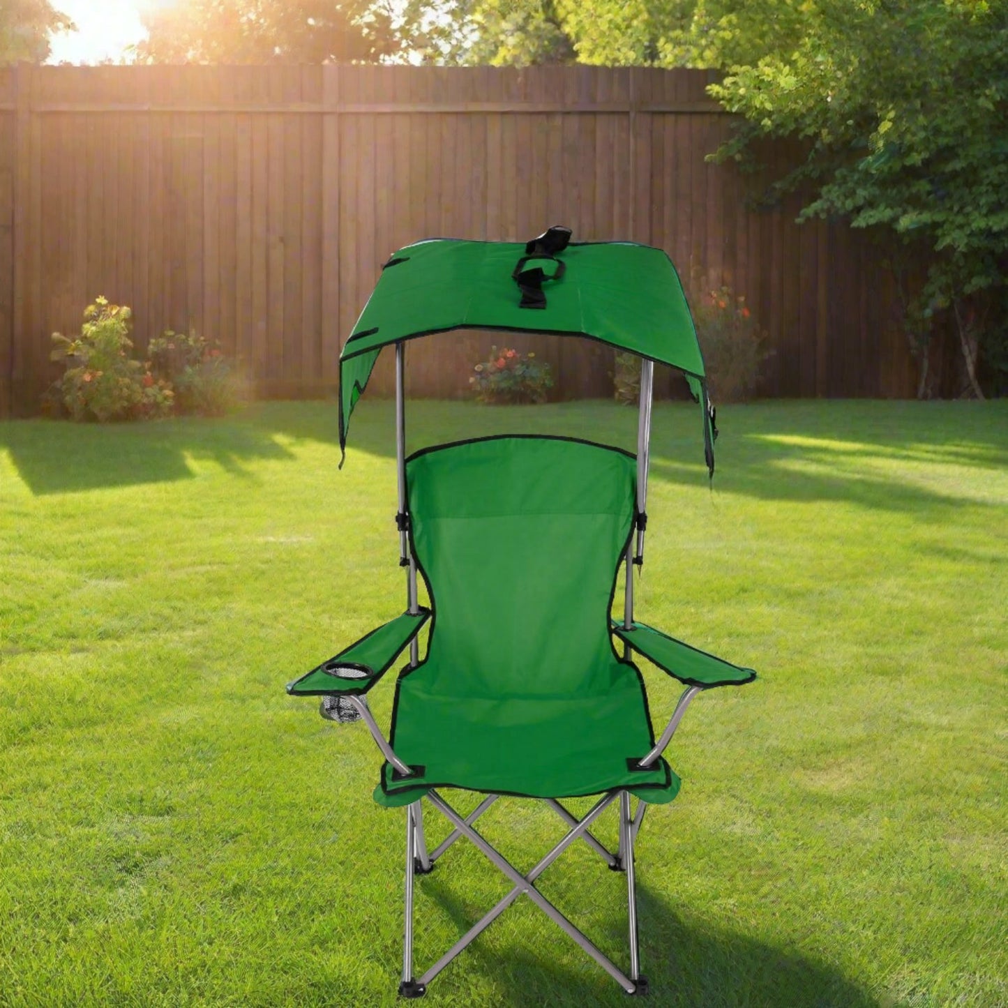 Foldable Sun Protection Canopy Chair - 330LBS Capacity