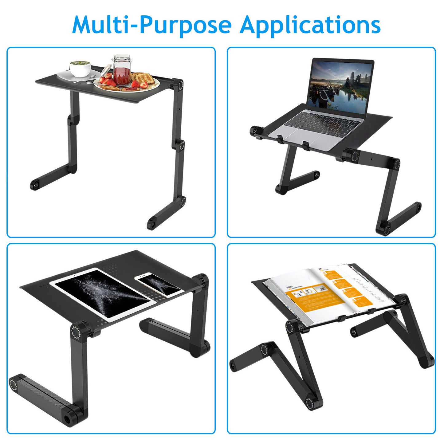 Foldable Laptop Table Desk Stand with Mouse Board