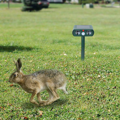 Repelente de animales con sensor de movimiento ultrasónico con energía solar para exteriores