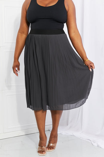 Zenana Midi Pleated Chiffon Skirt