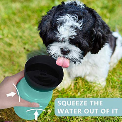 Botella de agua para perros al aire libre con tapa plegable