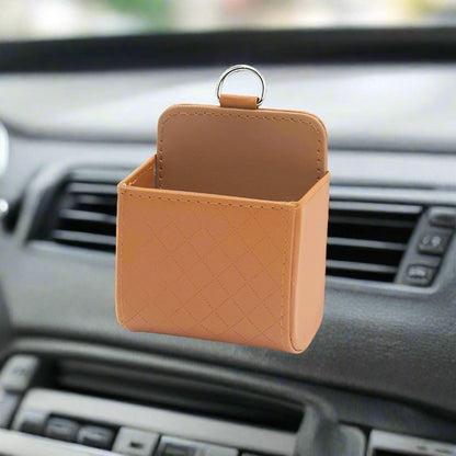 Car Dashboard Vent Leather Holder Box