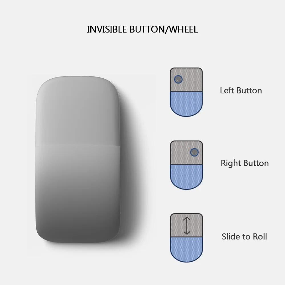 Ratón inalámbrico plegable Arc Touch de 1600 DPI con Bluetooth 4.0