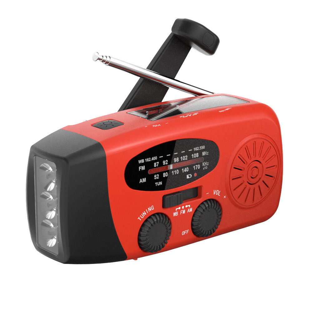 Upgraded Solar Powered Hand Crank Radio, USB Charger, SOS Flashlight