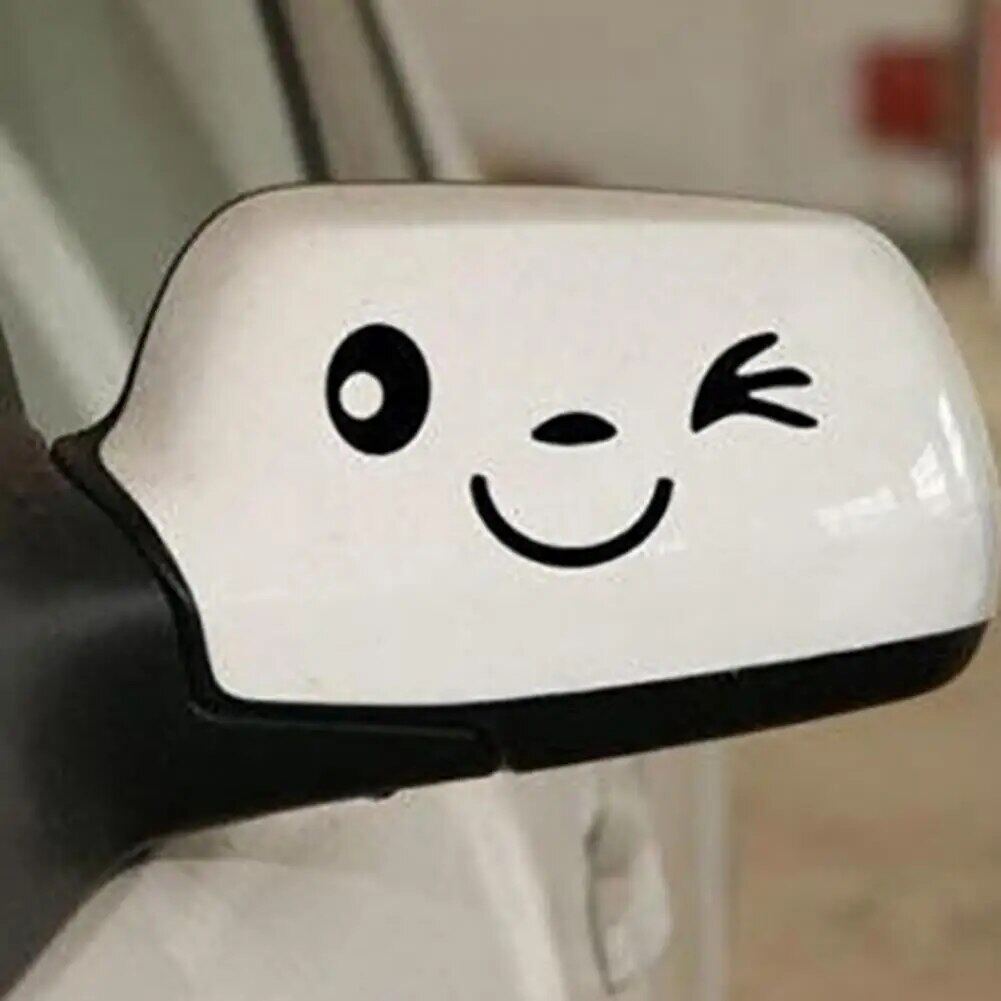 2 Piece 11cm x 5cm Smiling Winky Face Car Sticker