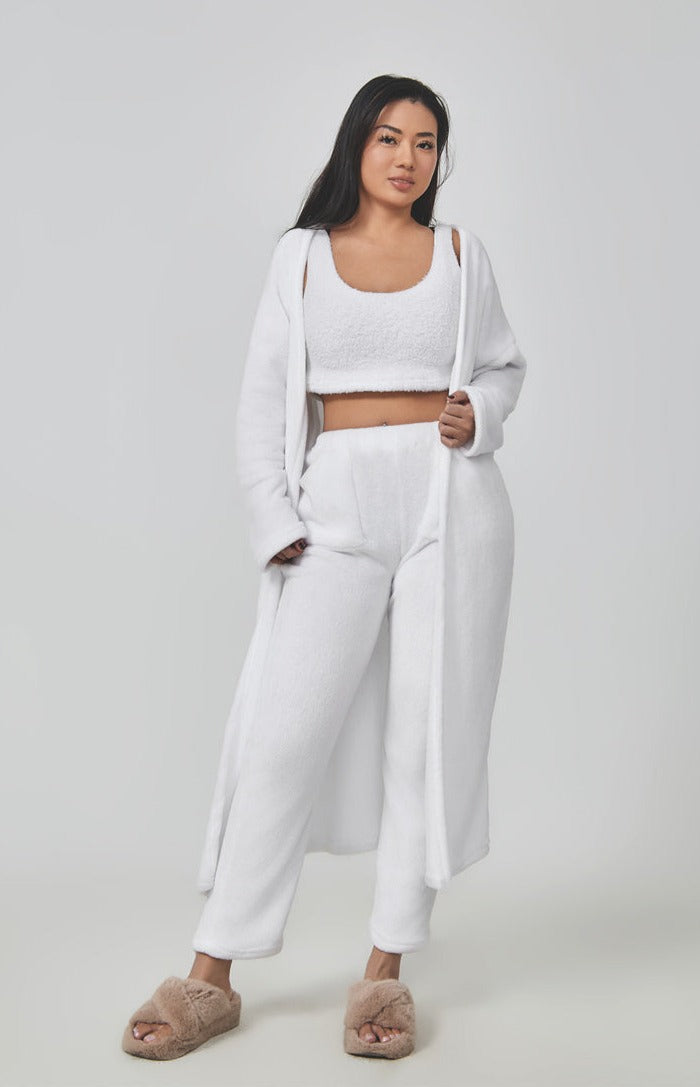 Cozy 3-Piece Matching Fuzzy Pajama Lounge Set