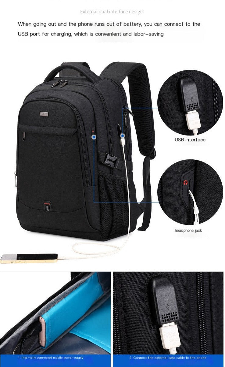 Large-Capacity Casual Backpack - Multi-Functional Business Travel Computer Bag & College Student Schoolbag