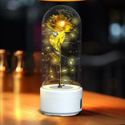 2 In 1 Rose Flower LED Light And Bluetooth Speaker Gift Night Light