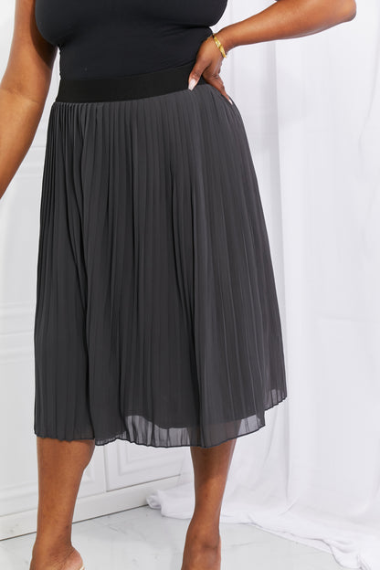 Zenana Midi Pleated Chiffon Skirt