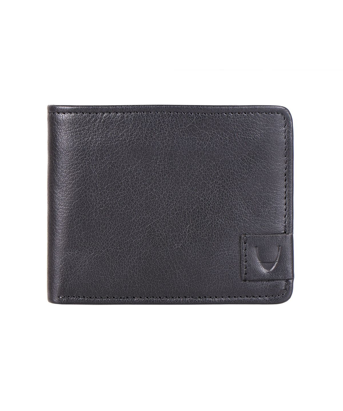 Billetera plegable delgada de cuero negro Buffalo con bloqueo RFID