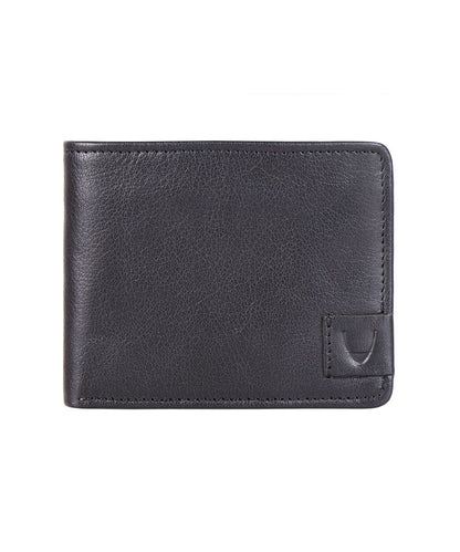 RFID Blocking Buffalo Black Leather Slim Bifold Wallet